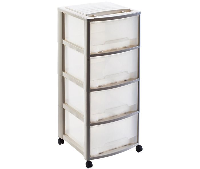 cassettiera in plastica 4 cassetti mazzei home