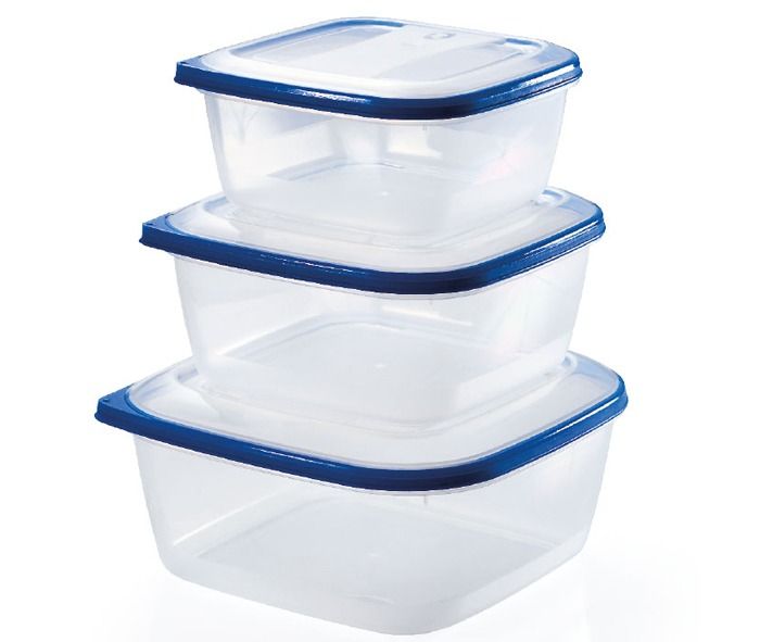 set di 3 contenitori per alimenti quadrati