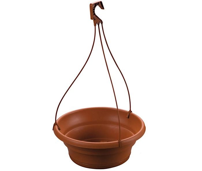 ciotola con sottociotola e gancio per piante